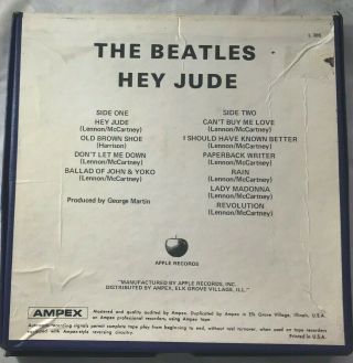 RARE 7 - 1/2Ips The Beatles Hey Jude Reel Tape Guaranteed 3