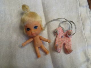 Vintage Liddle Kiddle Baby Diddle Doll W/oncie