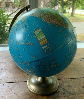 Vintage Globe - Cram Enviro - Sphere 12 " - Metal Stand - Old World Map