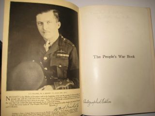 Antique THE PEOPLE ' S WAR BOOK AND ATLAS Of The World Autographed Edition WWI 3