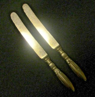 Set Of 2 Silverplated Dinner Knives 1910 Queen Ann St.  Moritz 1847 Rogers Bros.