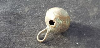 Very Rare Medievel Tiny Copper Alloy Crotal Bell Missing Pea Could Be Added.  L80x