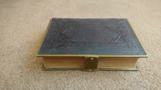 Rare Antique Victorian Leather Brass Clasp Holy Bible Old/new Tests,  Maps 1888