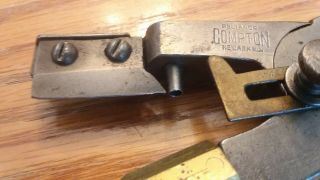 Antique Reliance Compton Brass Mounted Leather Slotted Hole Punch,  Newark,  NJ 2