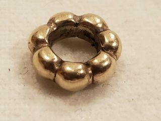 Authentic Pandora Rare Solid 14k Gold Bubble Spacer Charm 750131 Retired