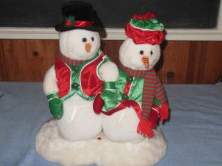 Rare Mr.  & Mrs.  Snowman - Animated & Musical - " Baby It 