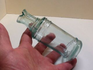 Small Antique Aqua Master Ink Bottle With Pour Spout.