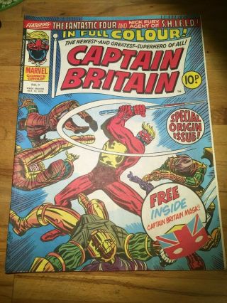 Rare Captain Britain No 1 Uk Weekly Speical Origin Issue 13th Oct 1976