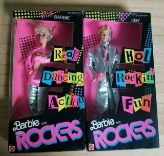 Vintage Mattel Barbie And The Rockers Barbie 3055 Ken 3131 1986