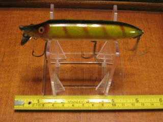 Vintage Heddon Vamp Spook Perch Scale Fishing Lure Gold Eyes See Through