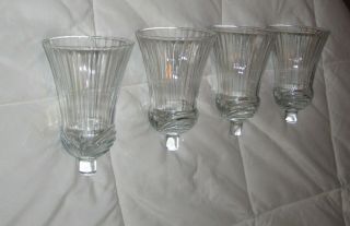 Set Of 4=vtg Clear Ribbed/swirled Glass Candle Votive Cups Home Interior Pegged