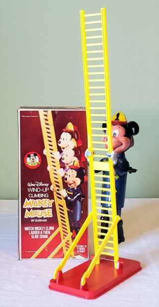 Durham Toys Wind - Up Climbing Mickey Mouse Fireman Action Toy 60 