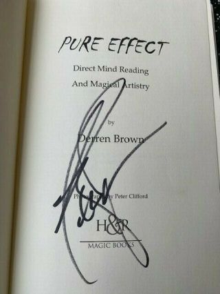 Derren Brown Pure Effect book.  Signed 3rd Edition 2000.  RARE 2