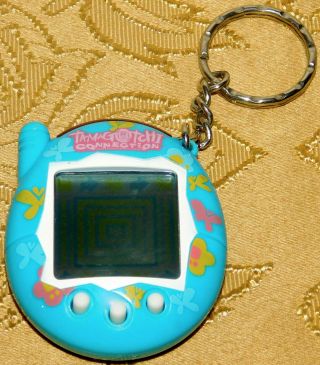Tamagotchi Connection V3 Bandai Blue Butterflies 2004 Ultra Rare Keychain Toy