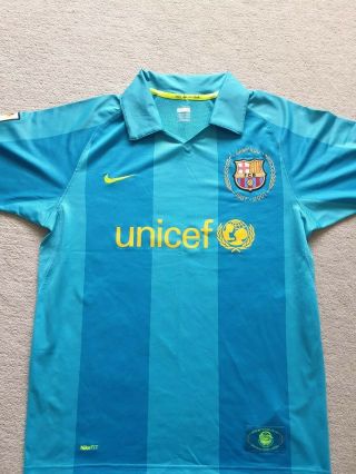 Barcelona Fc Rare Away Shirt Size M Year 2007 Nike Unicef