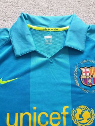 Barcelona FC RARE away Shirt size M Year 2007 Nike Unicef 2