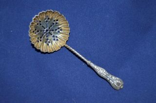 Antique Victorian Solid Silver Sugar Sifter Spoon Birmingham C1898