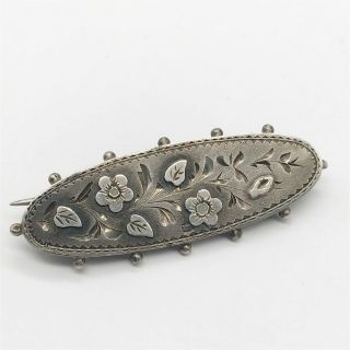 Antique Victorian Solid Sterling Silver Adie & Lovekin Ladies Flower Pin Brooch