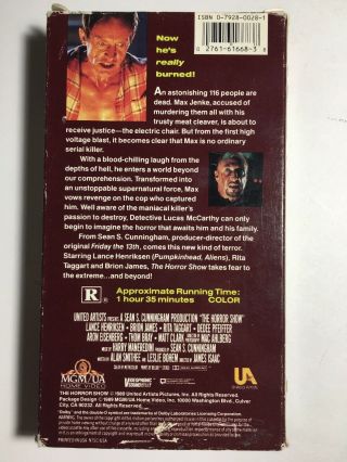 The Horror Show (VHS) 80 ' S HORROR RARE Lance Henrikson Briton James 2