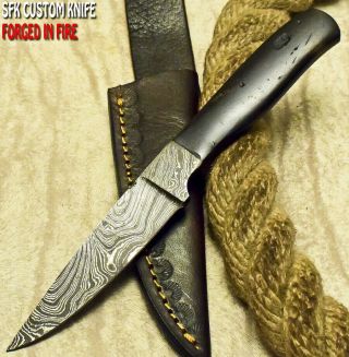 Sfk Cutlery Rare Custom Handmade Fixed Blade Hunting Skinner Knife Bull Horn