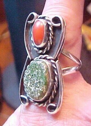 Antique/old Pawn Navajo Sterling Silver W/stones
