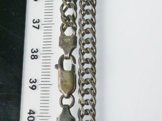 Italian Rare Antique 925 Sterling Silver Curb Link Chain Bracelet 8.  7g 10cm