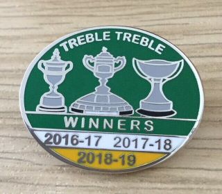 Celtic Treble Treble Winners 2019 Souvernir Hard Enamel Pin Badge - Very Rare