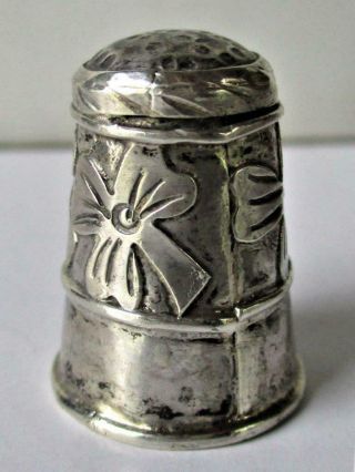 Vintage Bold Mexican Decorative 925 Sterling Silver Thimble Hecho En Mexico