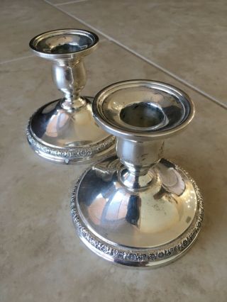 2 International Sterling Prelude Weighted Candlestick Holders N212 Immaculate