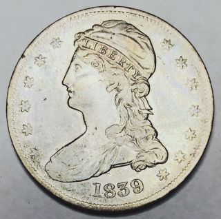 1839 Capped Bust Half Absolute Knockout Ms,  Rare Piece Nr 13946