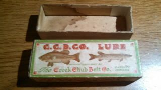 Vintage The Creek Chub Bait Co.  C.  C.  B.  Co.  Lure Garrett Indiana Box Only