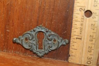 Antique Skeleton Key Hole Escutcheon Plate Ornate Brass