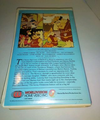 The Flintstones Little Big League Rare & OOP Cartoon Worldvision Clamshell VHS 2