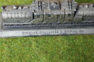 Rare C.  M.  & St.  P.  Locomotive 10250 Paperweight " To Puget Sound Electrified "