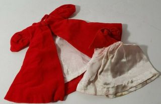 Vintage Barbie Red Flare Coat And Dress.  Dress Need Work