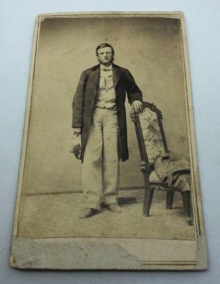 Savage And Ottinger Vintage Cabinet Photo Of Man Utah Mormon Pre 1868 Rare 2