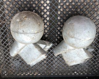 2 Pc Roof Ridge End Caps Galvanized Balls Finial Sphere 3 - 1/2 " Milcor Barn