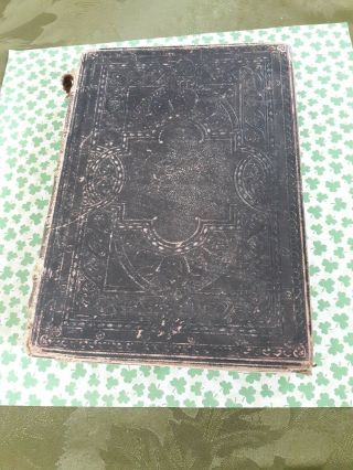 Antique 1882 Holy Bible Testament American Bible Society With Old Obituaries