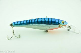 Vintage Bagley Db06 Minnow Antique Fishing Lure In Blue On Silver Flash Et25