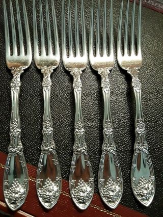Set Of 5 1881 Rogers Bros.  Silverplated La Vigne Dinner Forks 7 3/8 "
