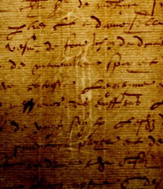 1550 Medieval Signed Manuscript Handwritten Document Old Authentic Watermarked
