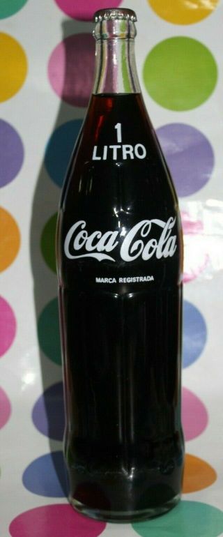 Chile Vintage Old Coca Cola Big Tall Bottle Acl Rare Size 1000 Liter Old White