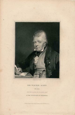 Sir Walter Scott Scarce 1834 Antique English U.  K.  Portrait Print