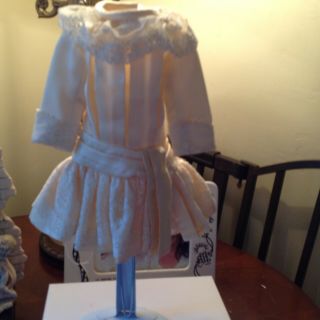 Antique Silk Victorian Drop Waist Doll Dress For 16 - 17 " Doll