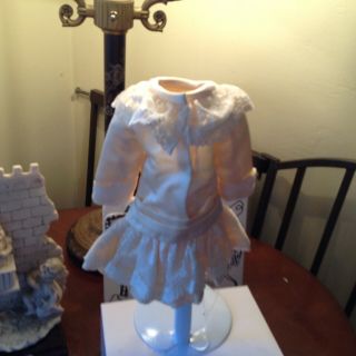 Antique Silk Victorian Drop Waist Doll Dress for 16 - 17 