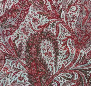 19th Century Victorian Woven Wool Paisley Shawl Fragment 173