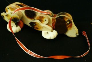 Rare Vintage 1961 Fisher Price Pull Toy Snoopy Sniffer 181 Beagle Dog