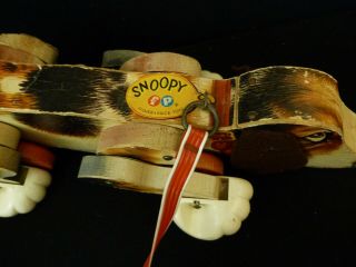 Rare Vintage 1961 Fisher Price Pull Toy Snoopy Sniffer 181 Beagle Dog 3