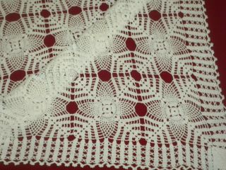 Vintage Handmade Cotton Crochet Lace Tablecloth Code:a444