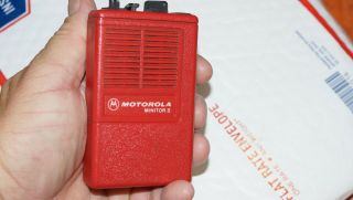 Rare Motorola Red Vhf Minitor Ii 2 Pager 155.  295 Fire Dept Rescue Ems Vintage